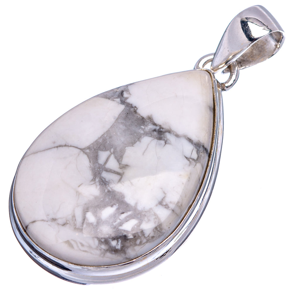 Howlite Pendant 1 3/4" (.925 Sterling Silver)