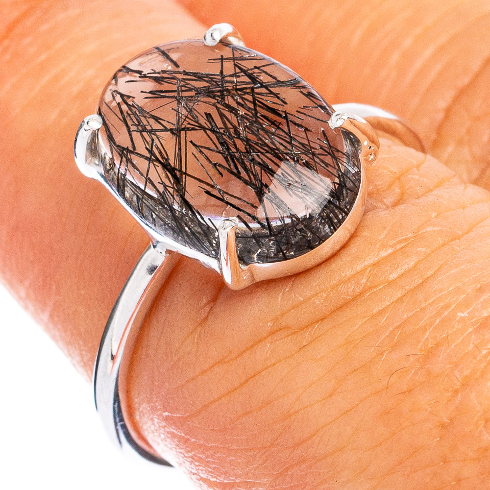 Tourmalinated Quartz Ring Size 6.75 (925 Sterling Silver) R8437