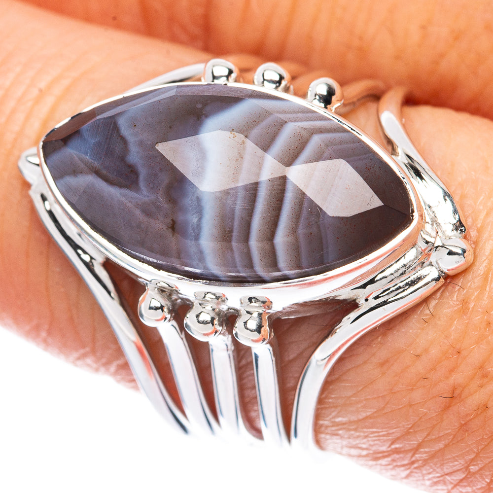 Premium Botswana Agate Ring Size 8 (925 Sterling Silver) R2608