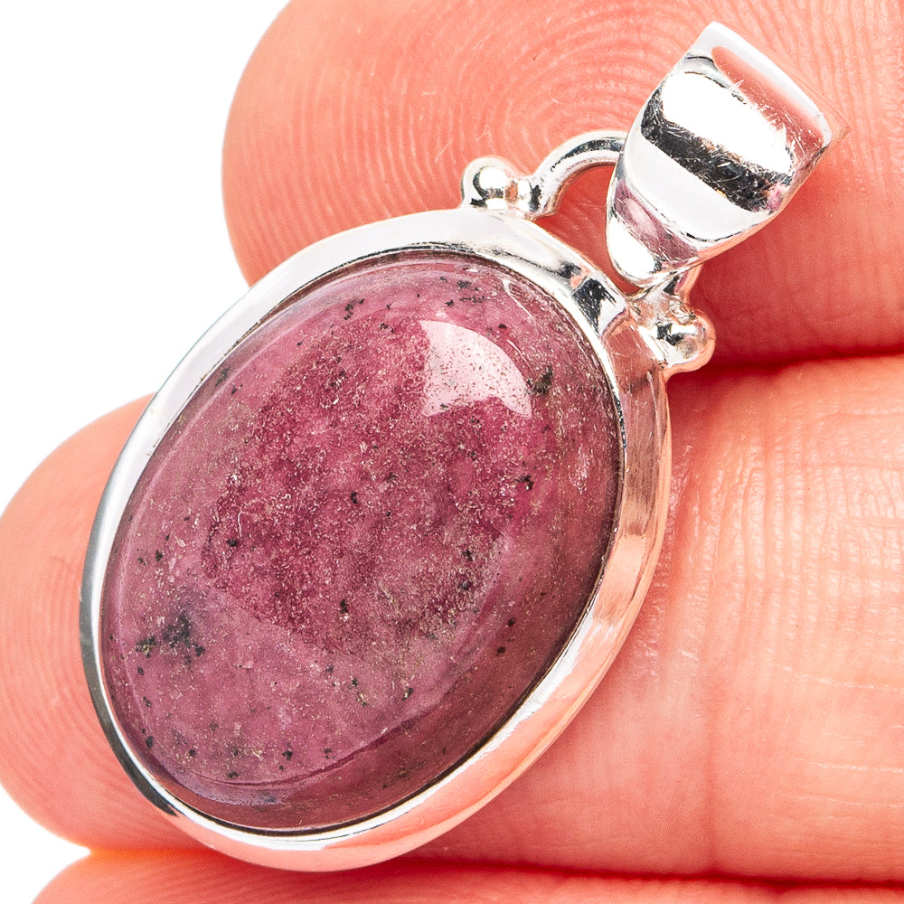 Rhodonite Pendant 1 1/4" (.925 Sterling Silver)