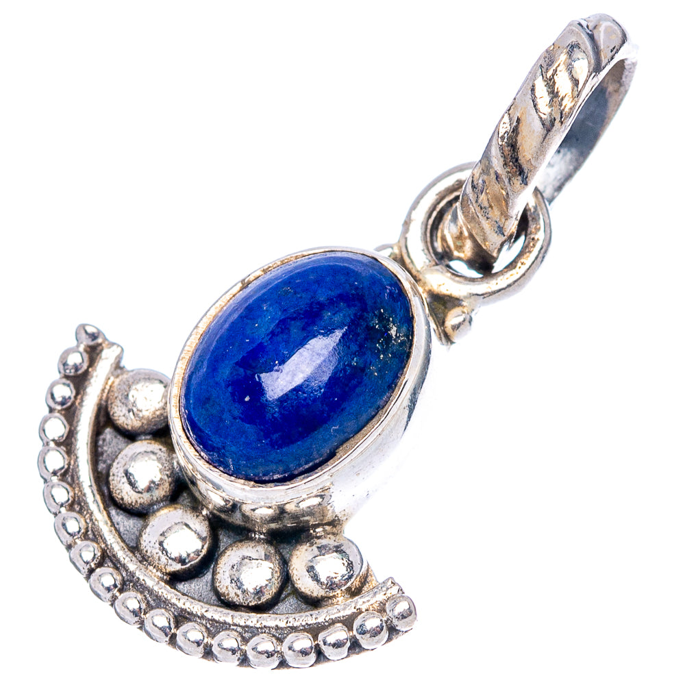 Dainty Lapis Lazuli Pendant 7/8" (.925 Sterling Silver)