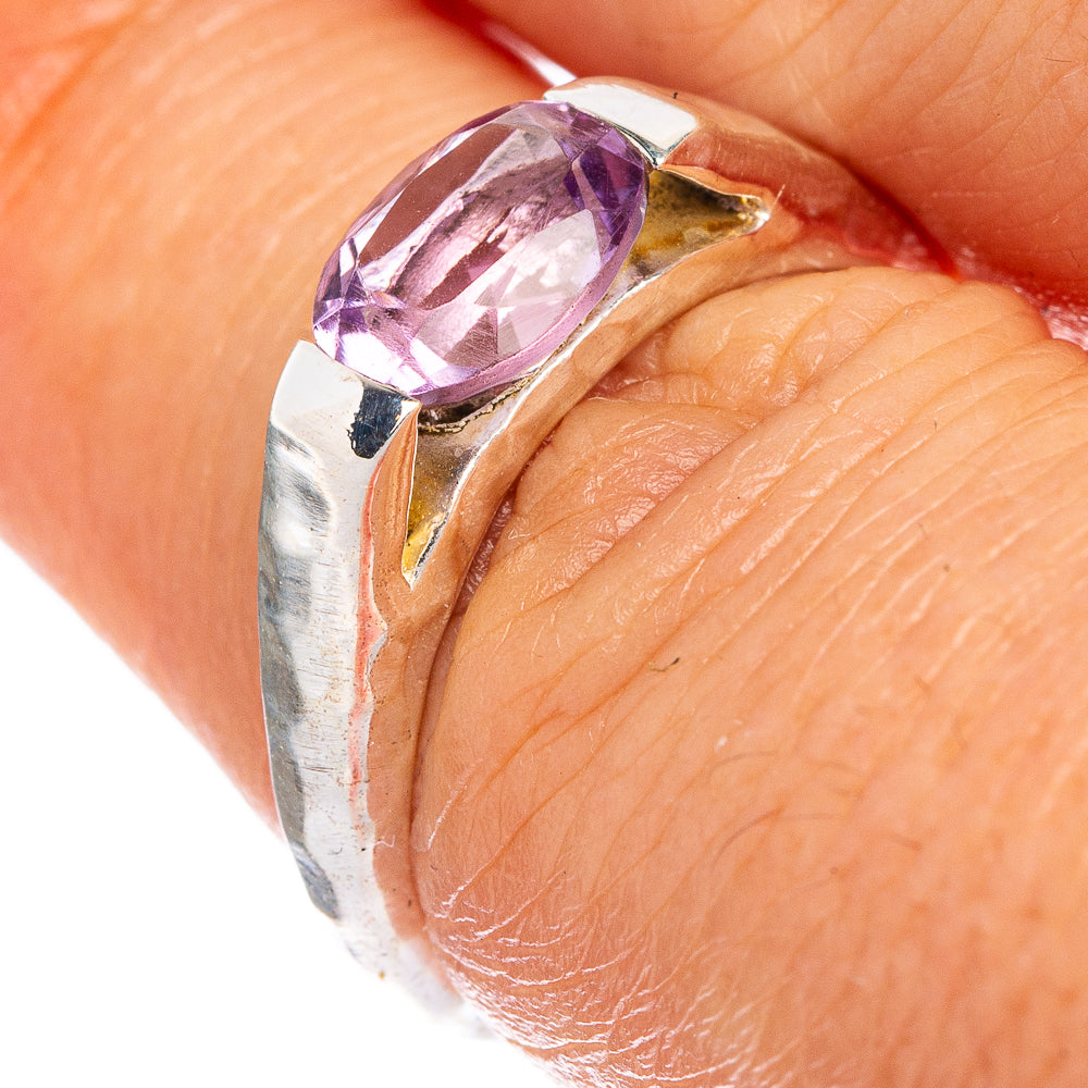 Faceted Amethyst Ring Size 6.5 (925 Sterling Silver) R1045