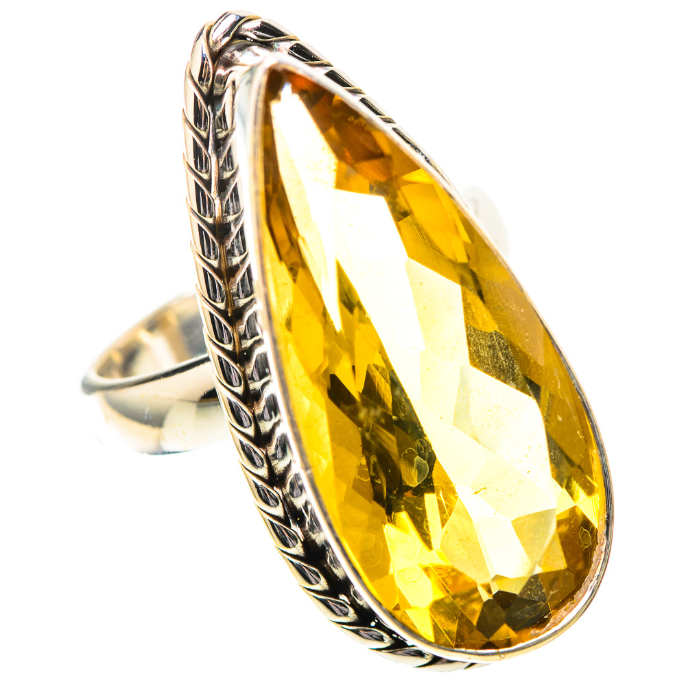 Large Faceted Citrine Ring Size 6.5 (925 Sterling Silver) RING138899