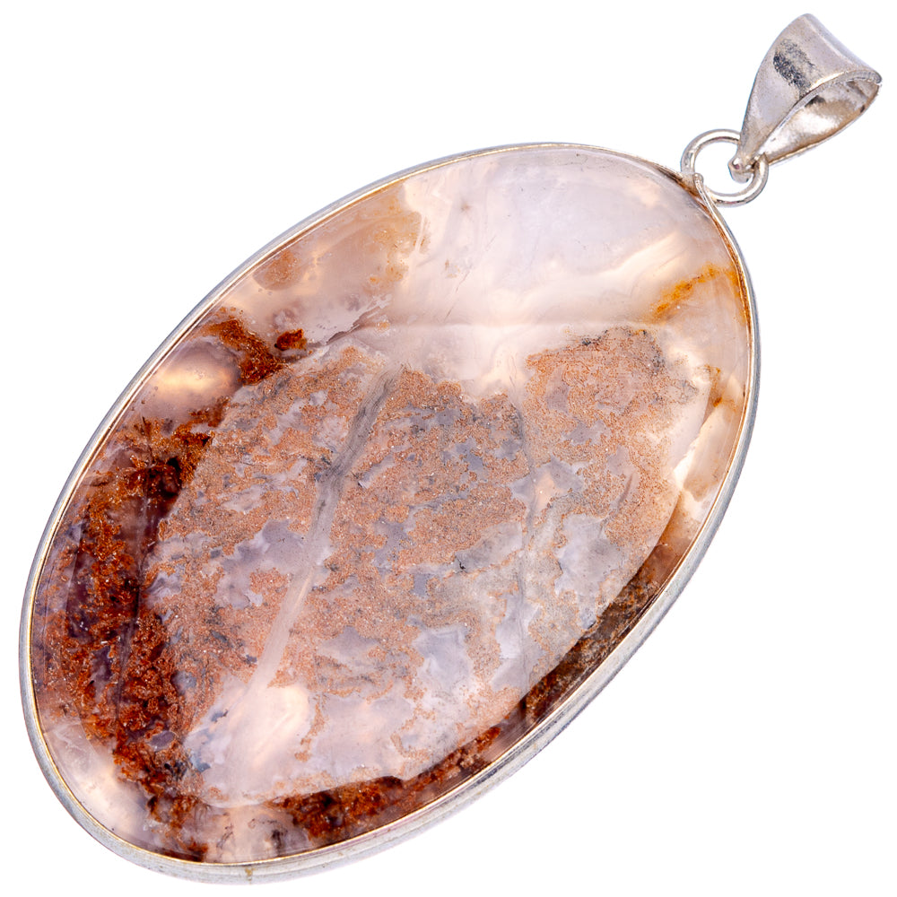 Tube Agate Pendant 2 3/8" (Silver Plated)