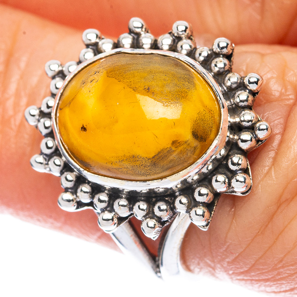 Amber Ring Size 6 (925 Sterling Silver) R2956
