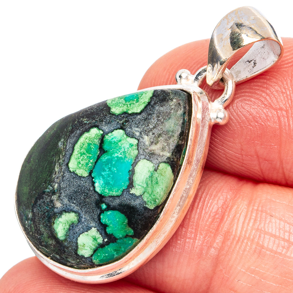 Rare Arizona Spiderweb Turquoise Pendants 1 3/8" (925 Sterling Silver) P43246