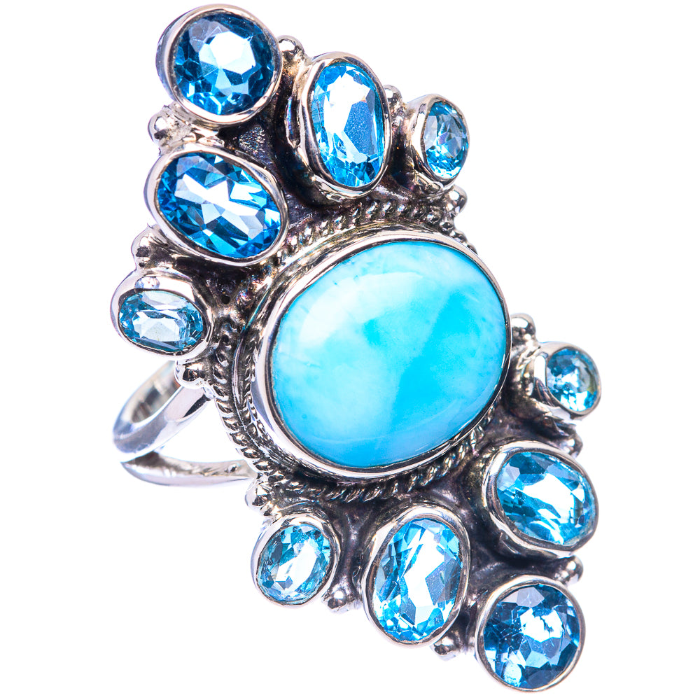 Signature Larimar, Blue Topaz Ring Size 6.25 (925 Sterling Silver) R141730