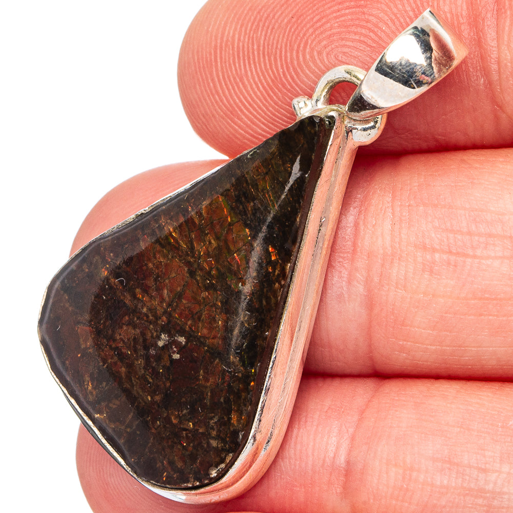 Rare Canadian Ammolite Pendant 1 1/2" (.925 Sterling Silver)