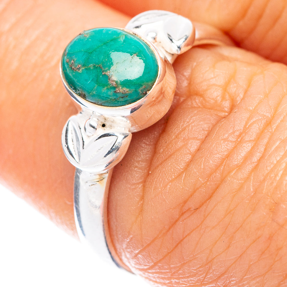 Tibetan Turquoise Ring Size 7 (925 Sterling Silver) R5587