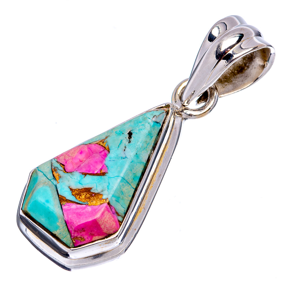 Cotton Candy Turquoise Pendant 1 3/8" (.925 Sterling Silver)