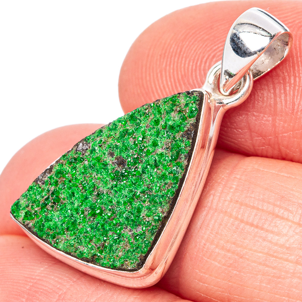 Rare Uvarovite Garnet Pendant 1 1/4" (925 Sterling Silver) P42771