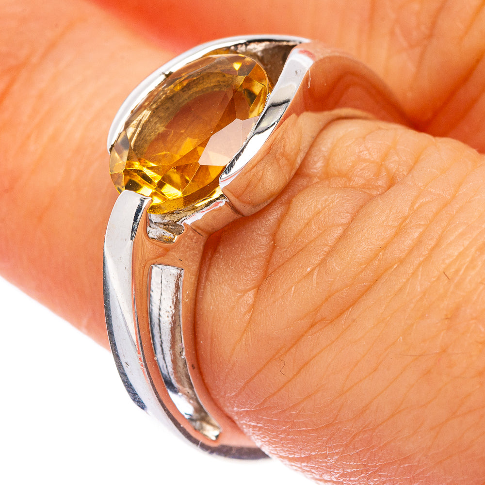 Faceted Citrine Ring Size 6.25 (925 Sterling Silver) R146059