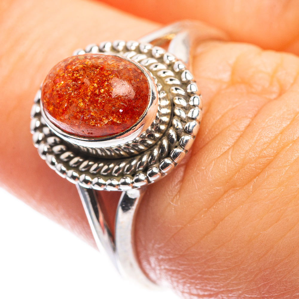 Sunstone Dainty Ring Size 7 (925 Sterling Silver) R142574