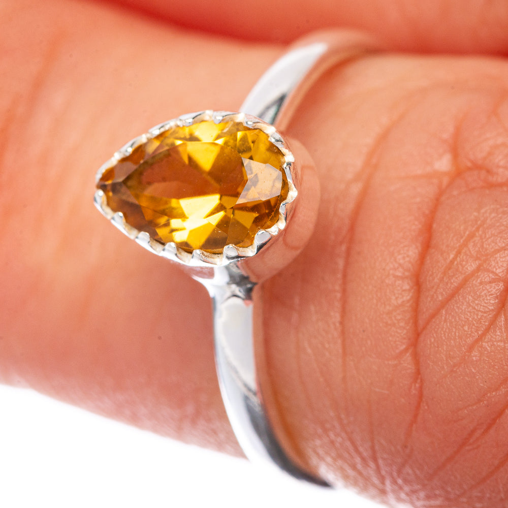 Faceted Citrine Dainty Ring Size 6 (925 Sterling Silver) R145260