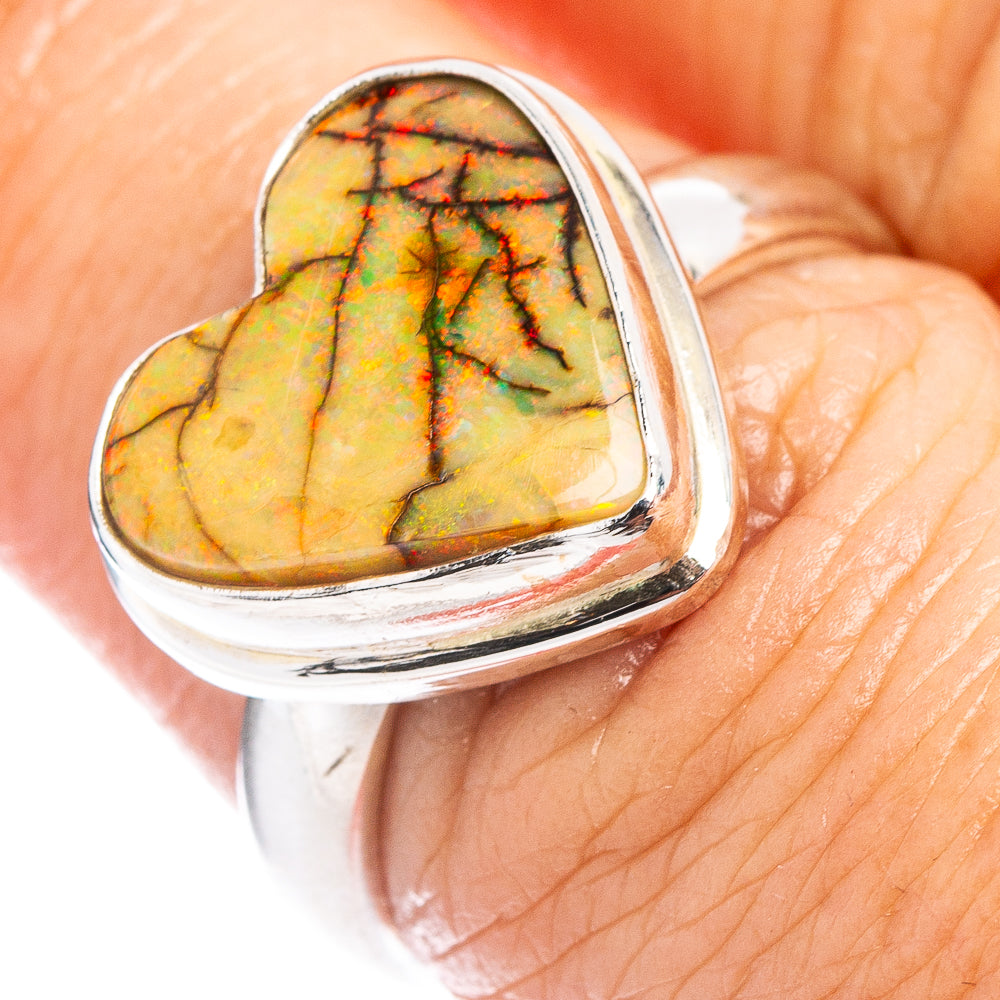 Rare Sterling Opal Ring Size 6.75 (.925 Sterling Silver)