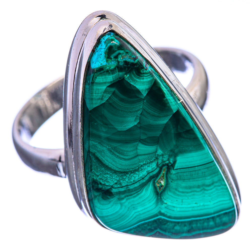 Malachite 925 Sterling Silver Ring Size 8