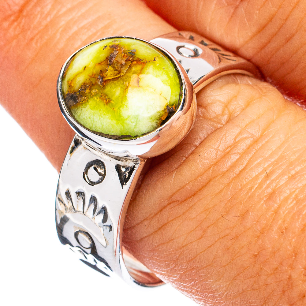 Rare Sonoran Gold Turquoise Ring Size 9.75 (925 Sterling Silver) R8603
