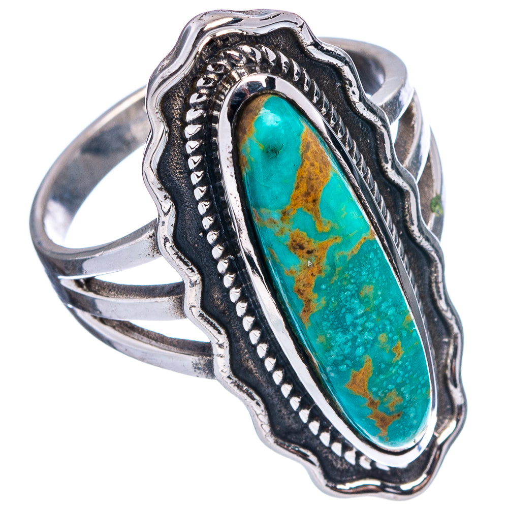 Native Style Royston Turquoise Ring Size 10 (.925 Sterling Silver)