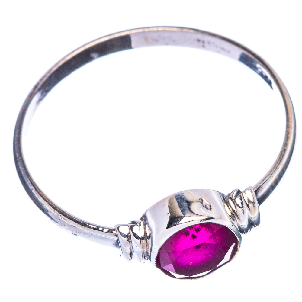 Glass Filled Ruby Dainty Ring Size 7.75 (925 Sterling Silver) R146871