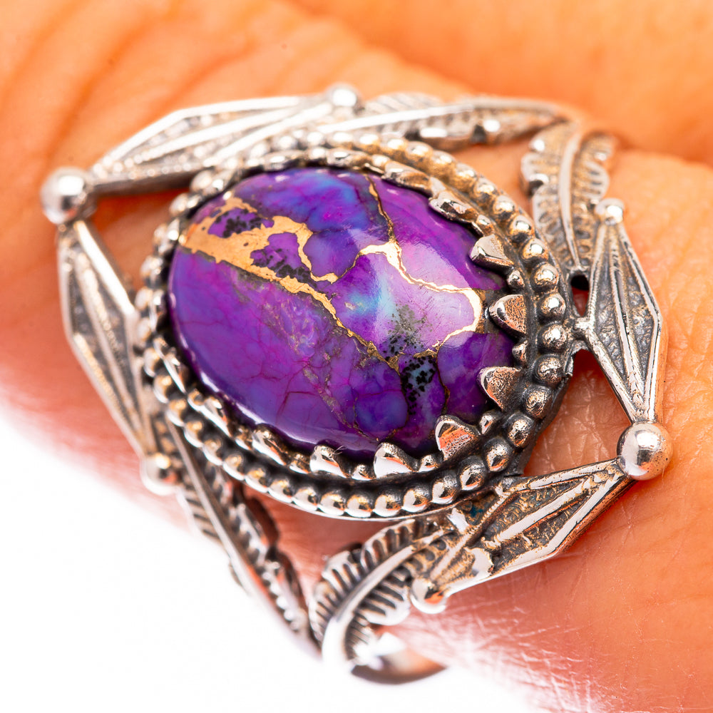 Purple Copper Composite Turquoise Ring Size 10 (925 Sterling Silver) R140765