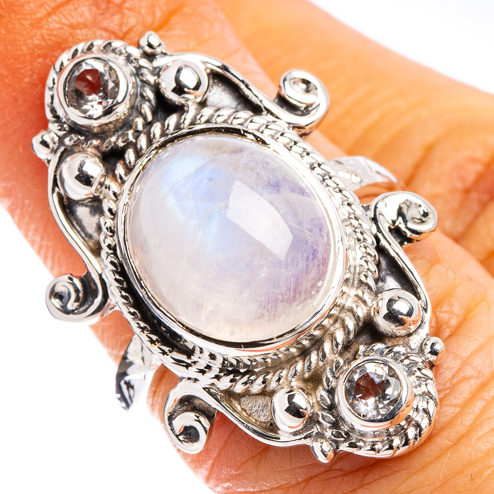 Premium Rainbow Moonstone Ring Size 6 (.925 Sterling Silver)