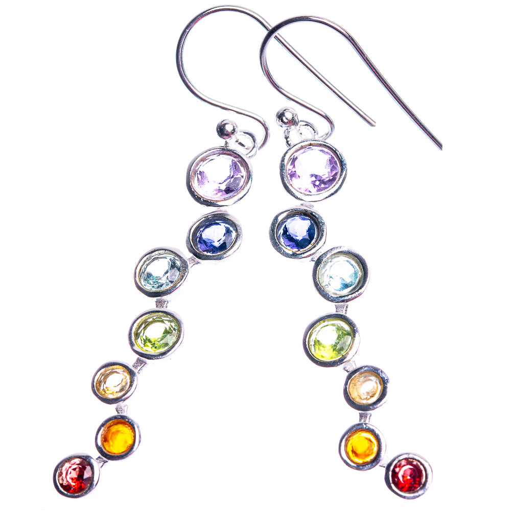 Chakra Dainty Earrings 2 1/8" (925 Sterling Silver) E432490