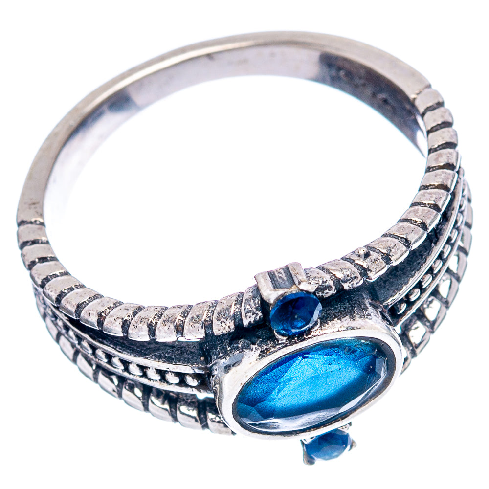 Blue Quartz Dainty Ring Size 5.75 (.925 Sterling Silver)