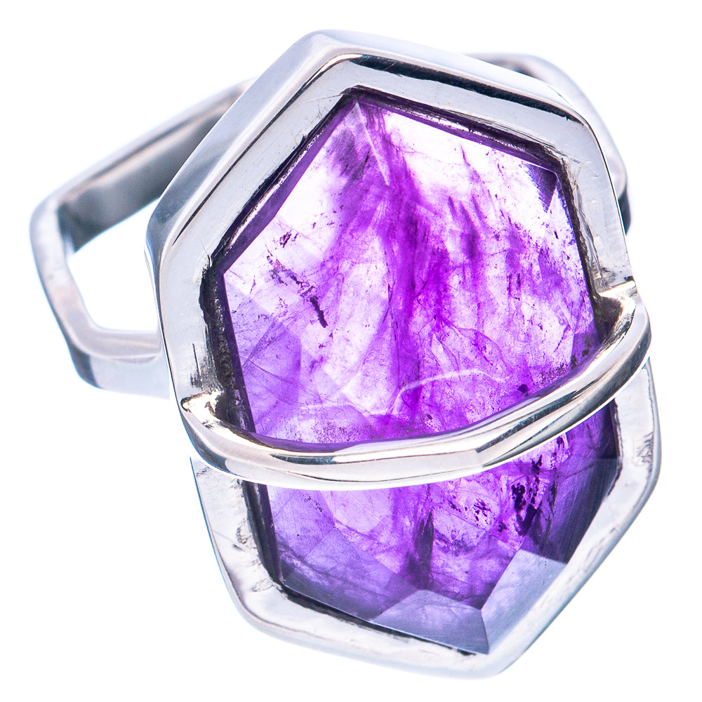 Premium Faceted Amethyst 925 Sterling Silver Ring Size 6 (925 Sterling Silver) R2739