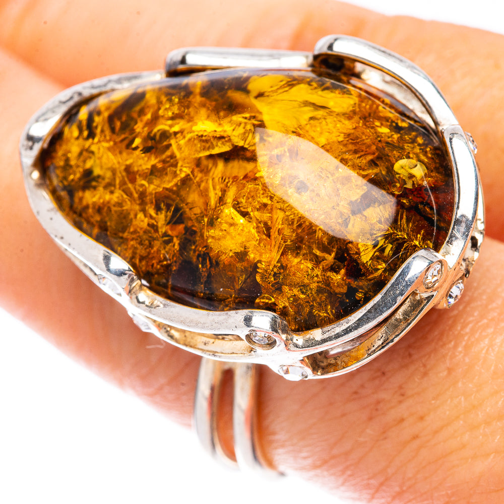 Baltic Amber Ring Size 8 (925 Sterling Silver) R1880