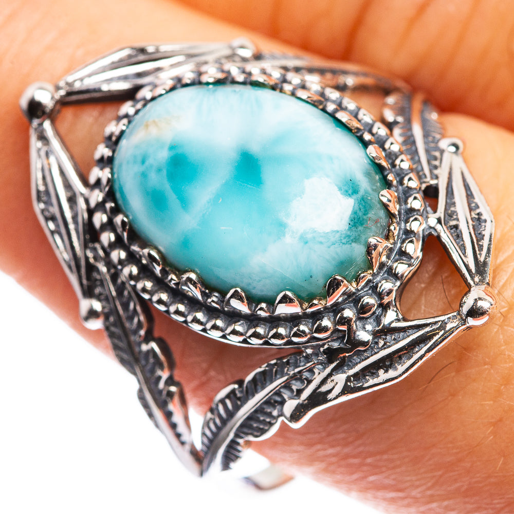 Larimar 925 Sterling Silver Ring Size 10
