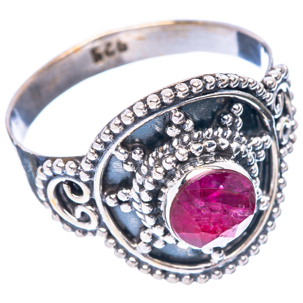 Red Sillimnate Ring Size 8 (925 Sterling Silver) R5573
