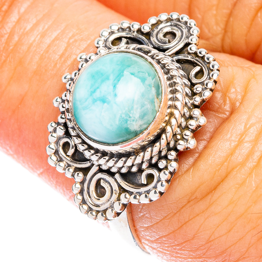 Larimar Dainty Ring Size 7 (925 Sterling Silver) R146896
