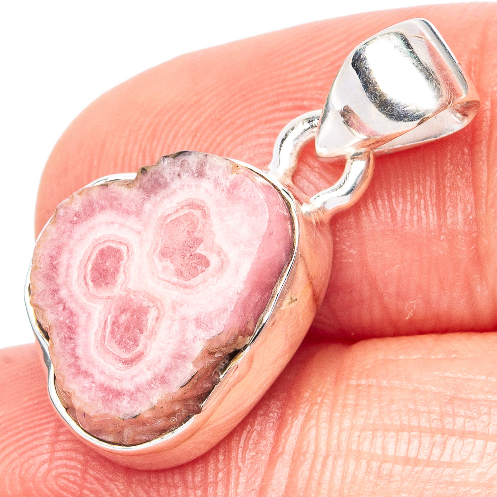 Rare Rhodochrosite Stalactite Pendant 1" (925 Sterling Silver) P42947