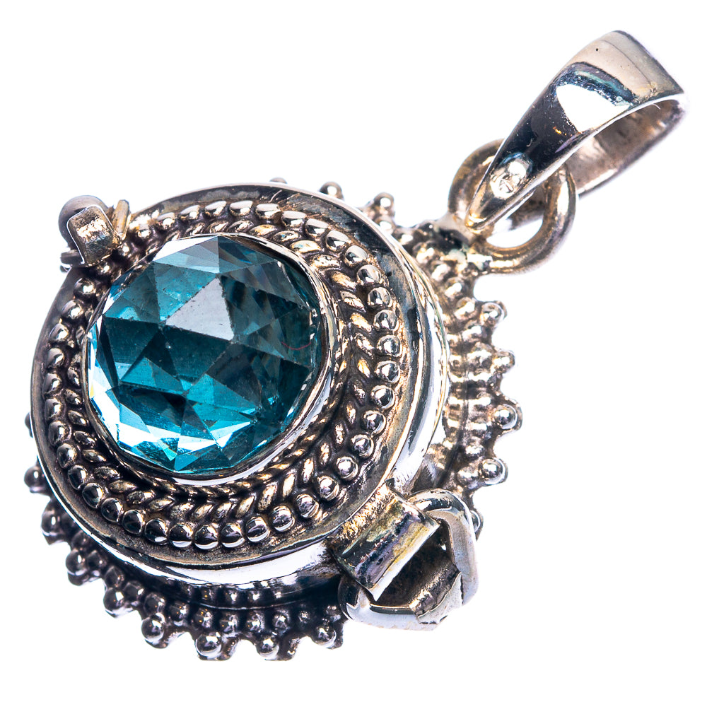 Poison Blue Topaz Pendant 1 1/4" (925 Sterling Silver) P39192