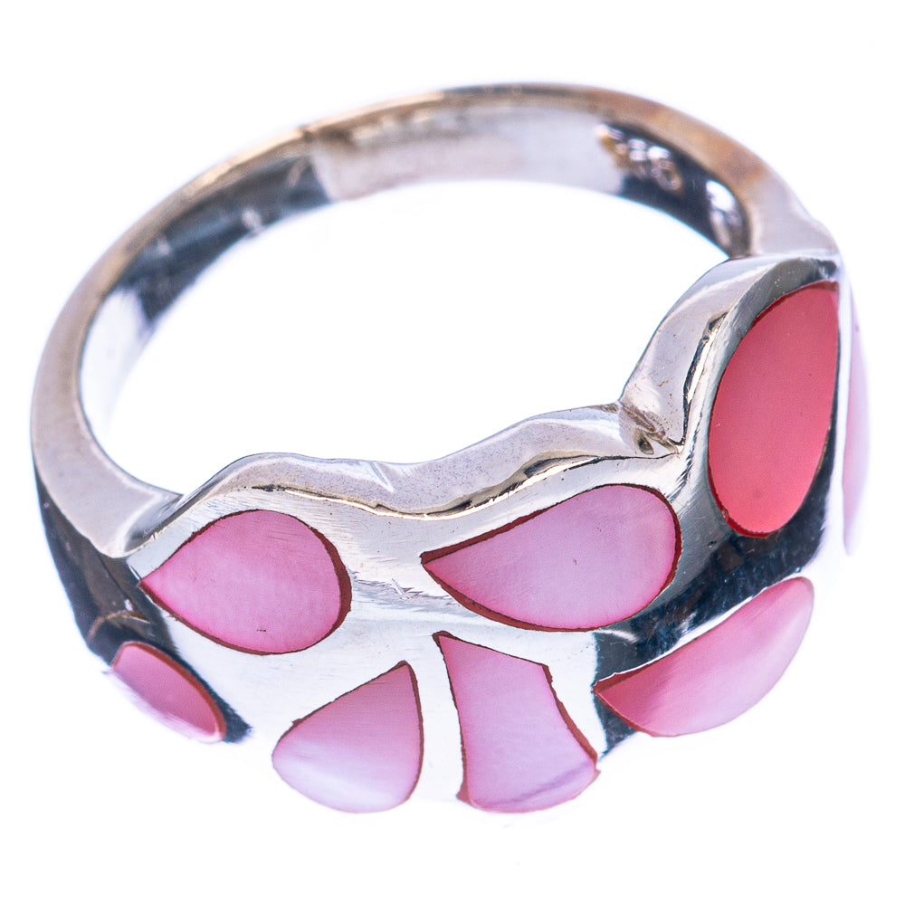 Mother Of Pearl Inlay Ring Size 6 (925 Sterling Silver) R3010