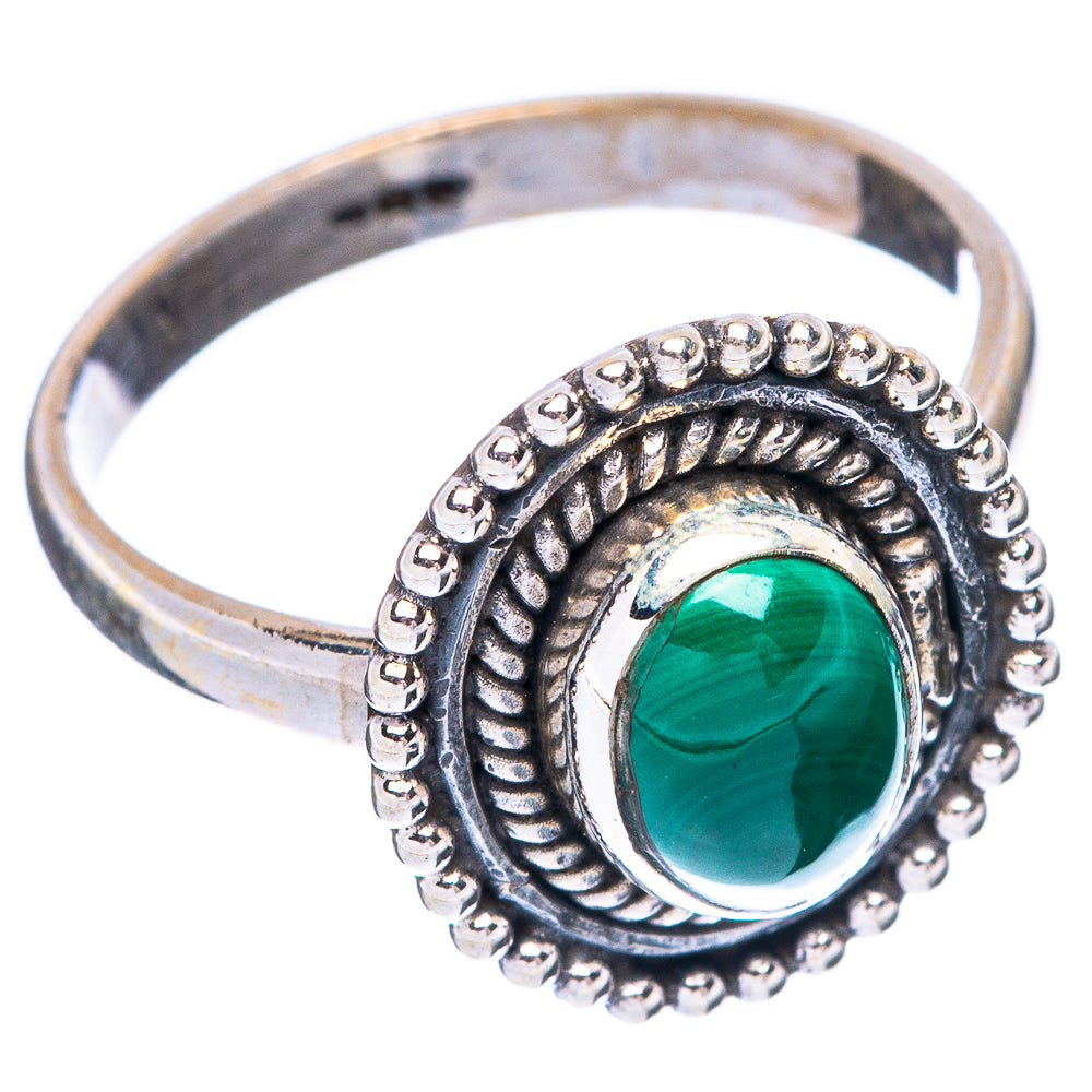 Malachite Dainty Ring Size 6.5 (925 Sterling Silver) R5968