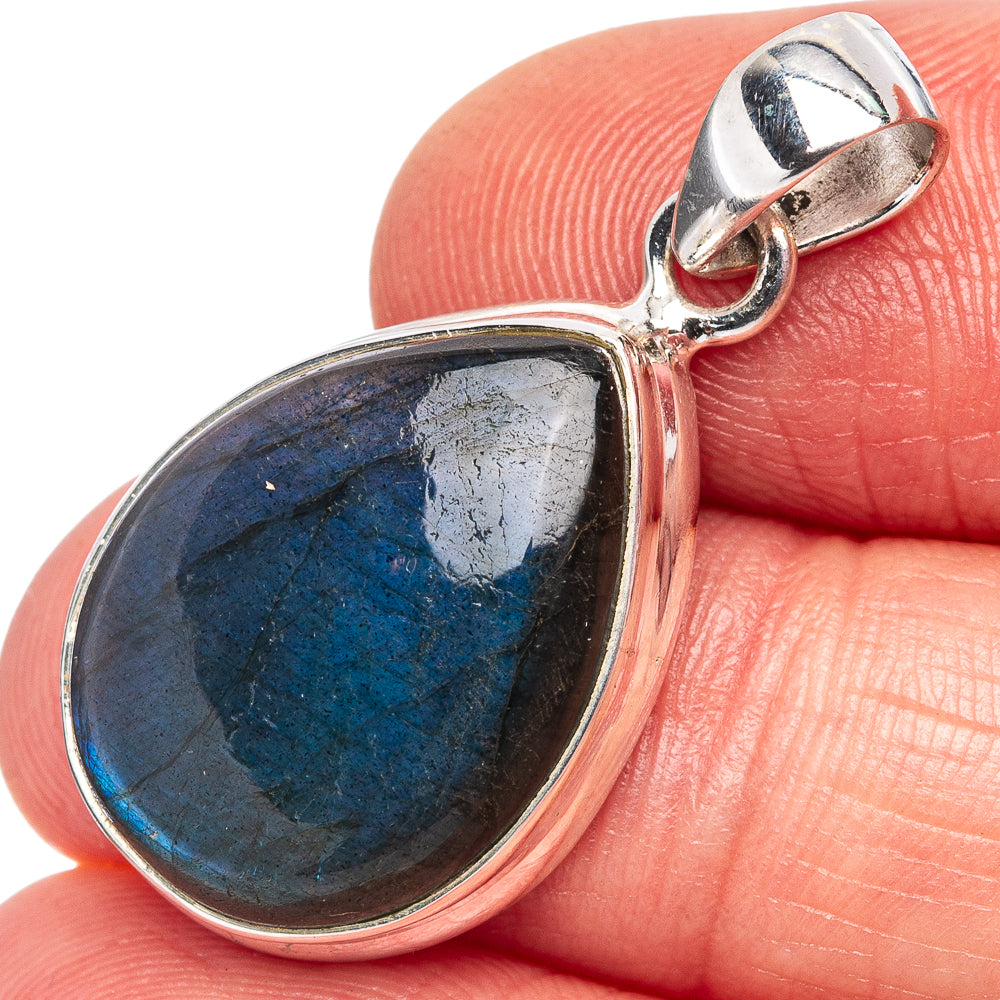Labradorite Pendant 1 1/4" (.925 Sterling Silver)