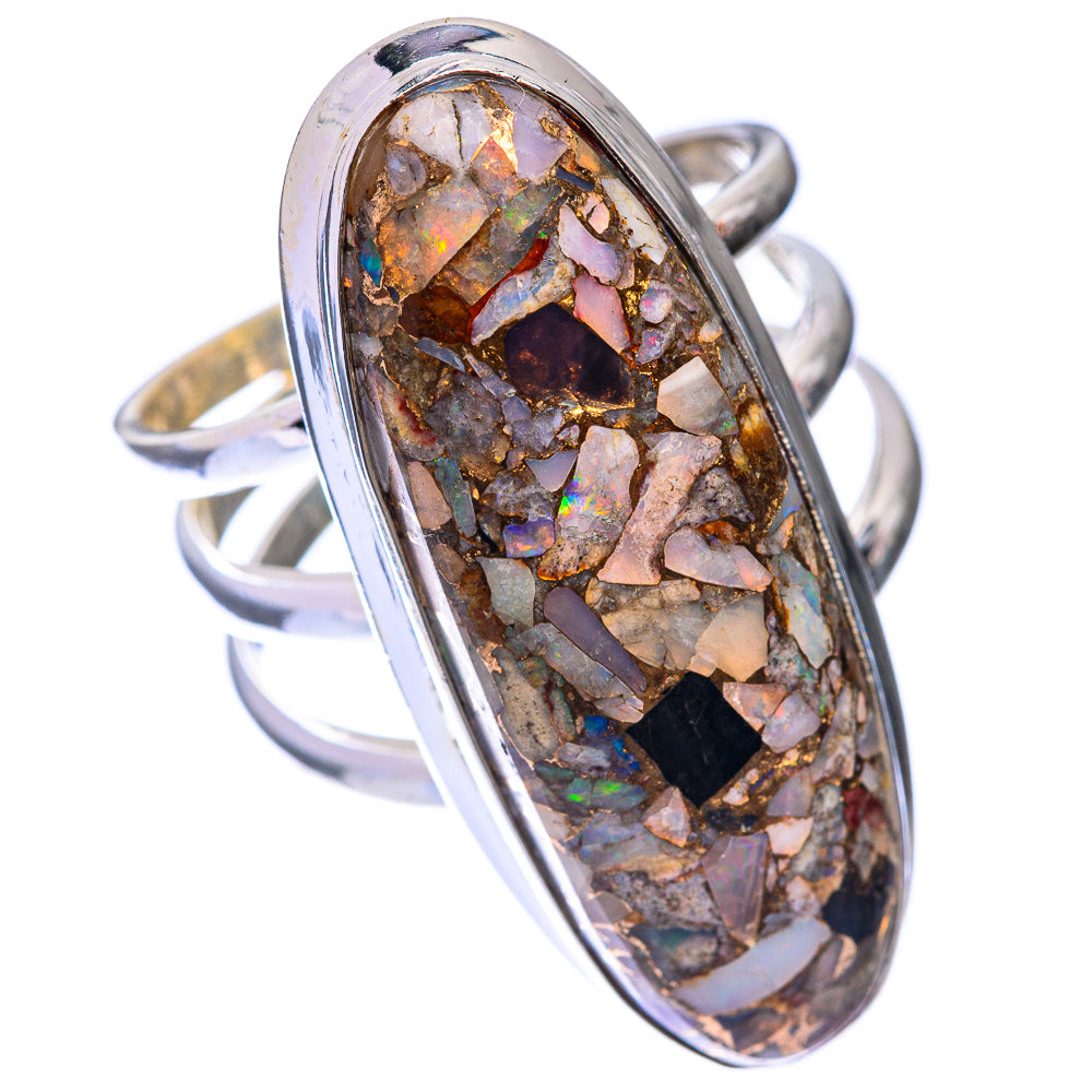 Large Brecciated Ethiopian Opal Ring Size 7.75 (925 Sterling Silver) R141405
