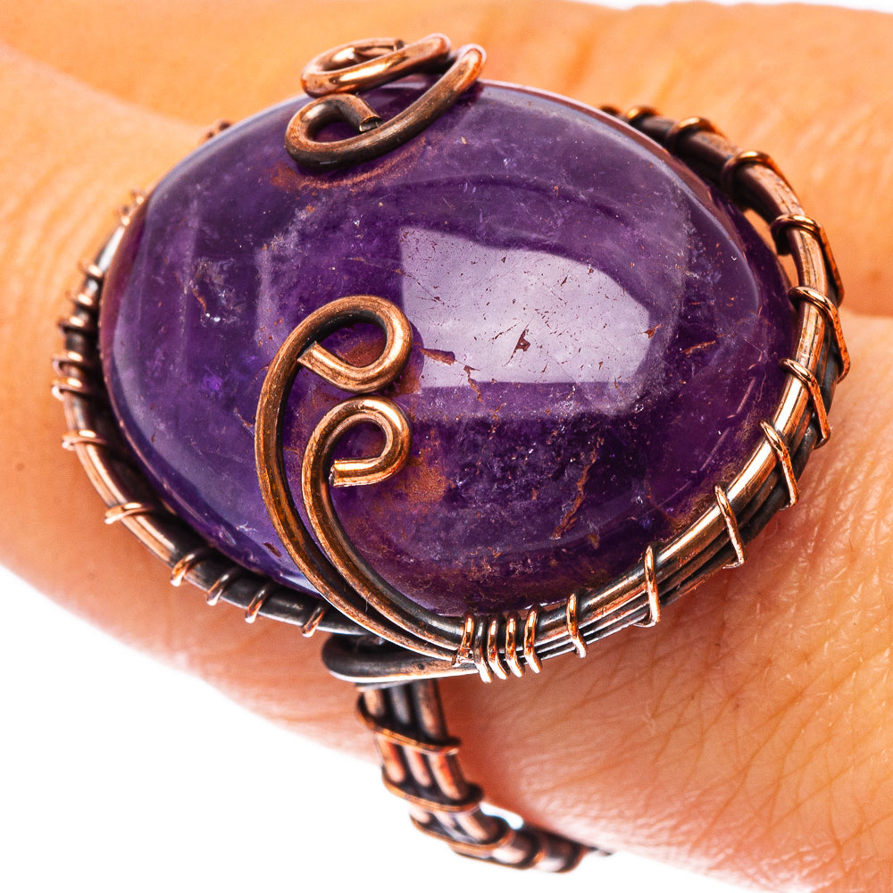 Amethyst Ring Size 7.75 (Oxidized Copper)