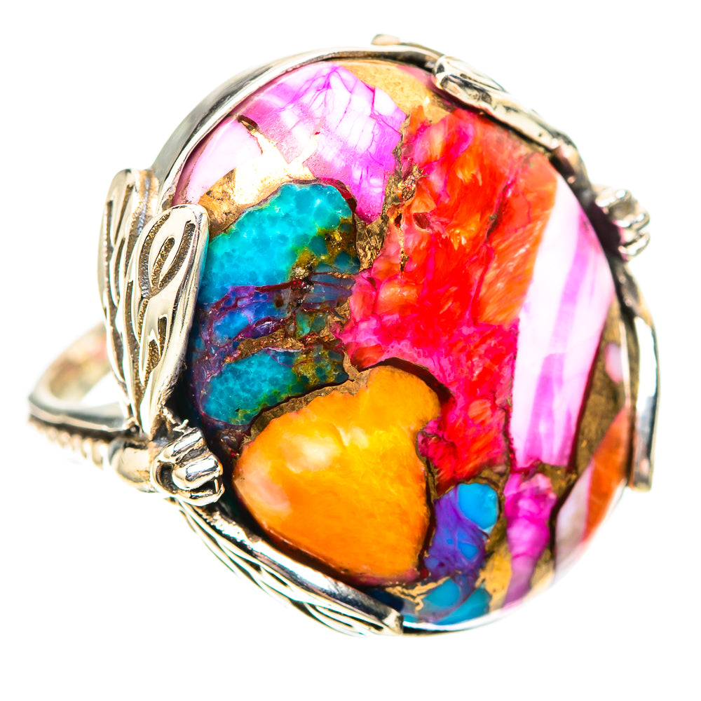 Kingman Pink Dahlia Turquoise 925 Sterling Silver Ring Size 6.25 (925 Sterling Silver) RING139521