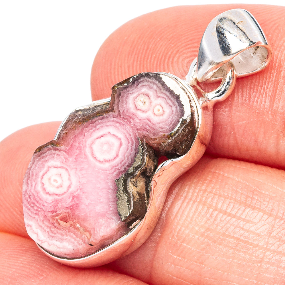 Rare Rhodochrosite Stalactite Pendant 1 1/4" (925 Sterling Silver) P42977
