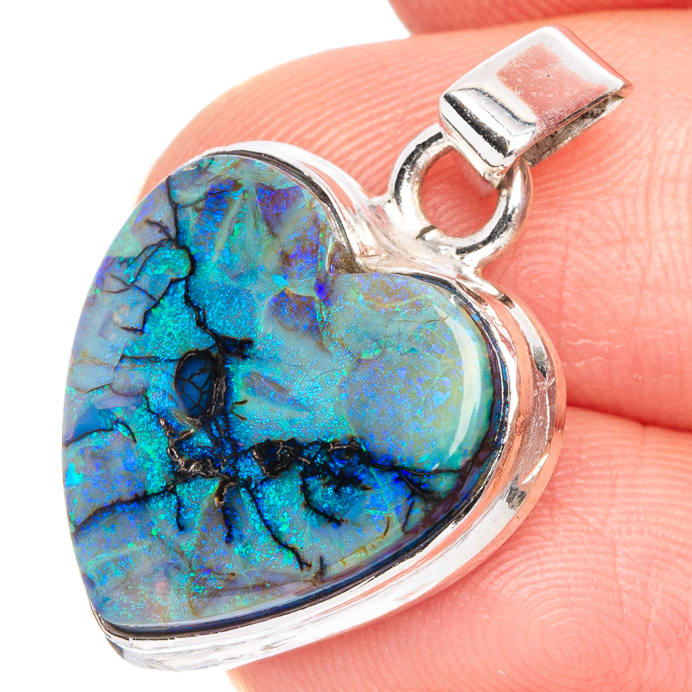 Rare Sterling Opal Pendant 1 1/8" (925 Sterling Silver) P40334