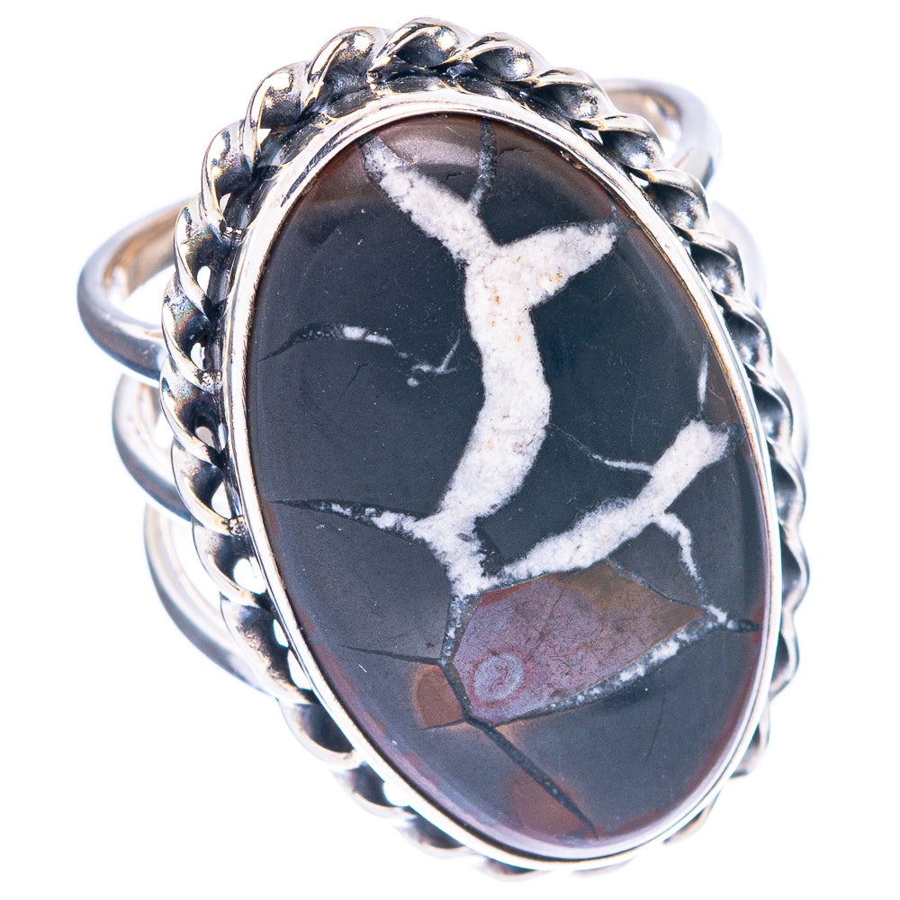 Septarian Geode Ring Size 7.75 (925 Sterling Silver) R147016