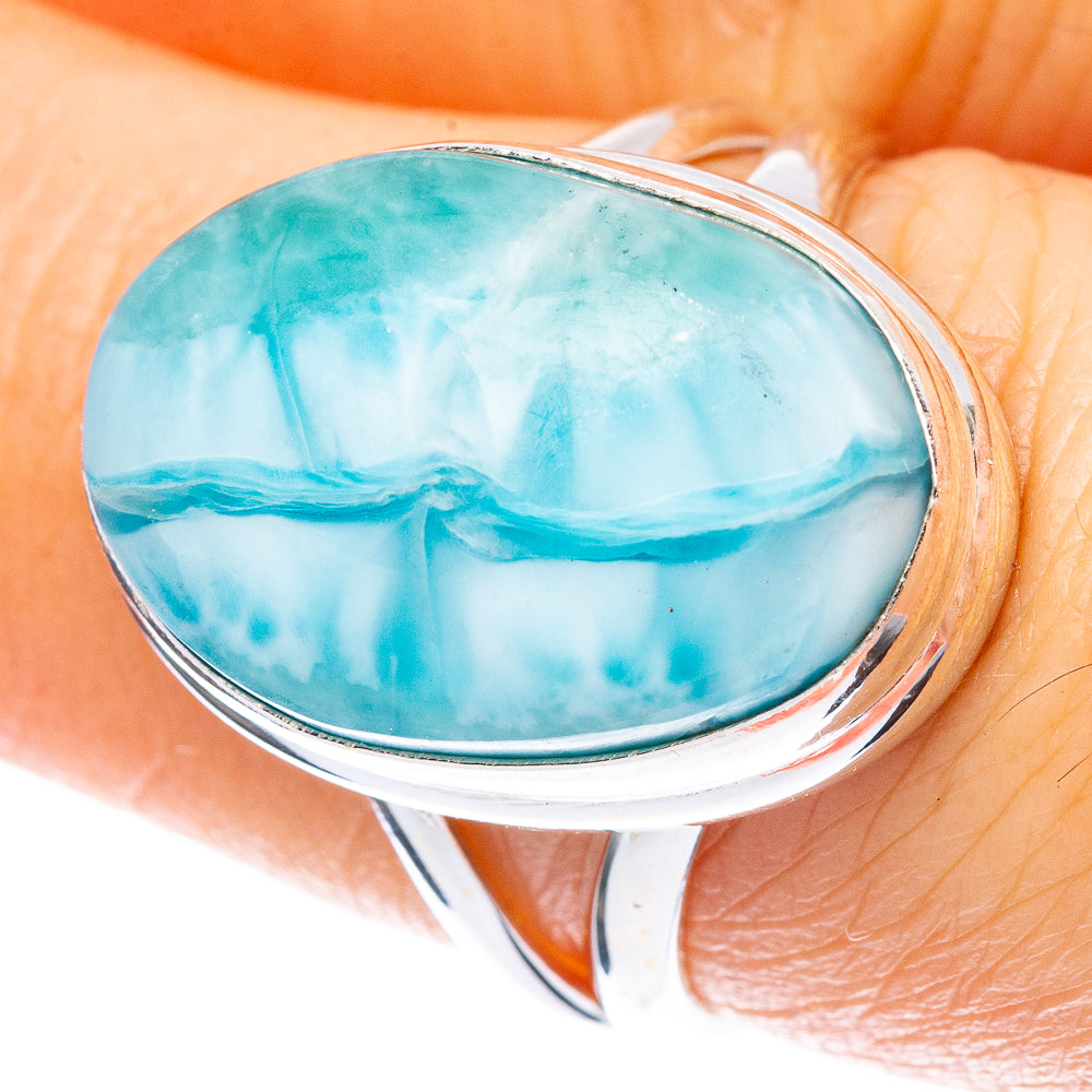 Larimar Ring Size 7.25 (925 Sterling Silver) R2259