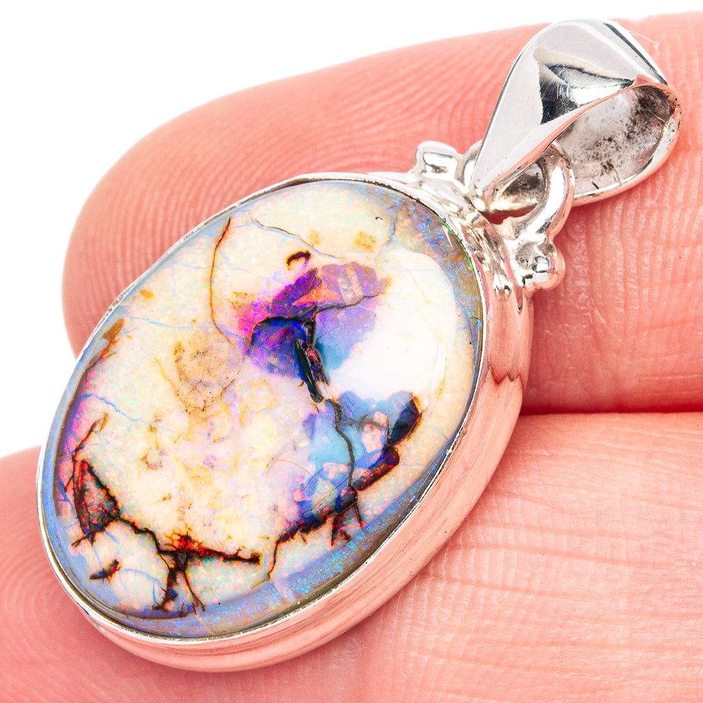 Rare Sterling Opal Pendant 1 1/4" (925 Sterling Silver) P41980