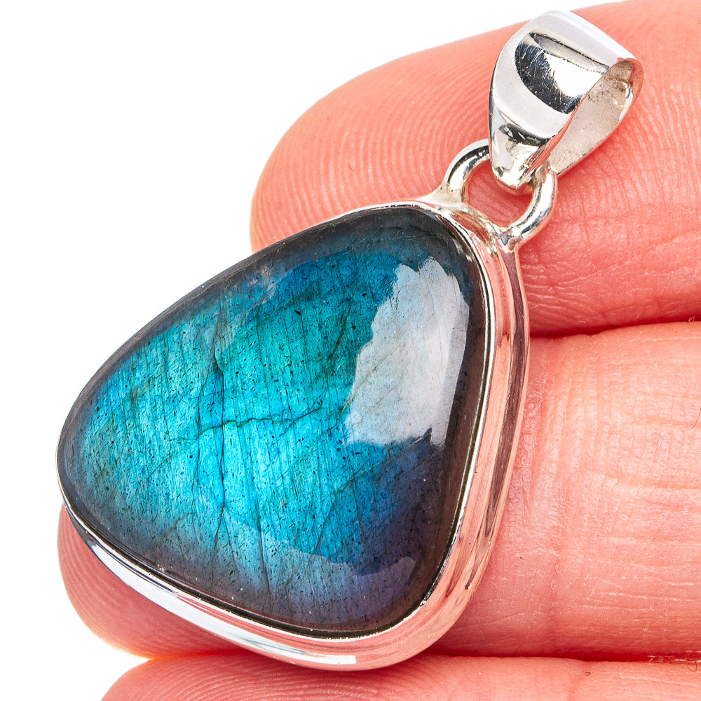 Labradorite Pendant 1 1/4" (.925 Sterling Silver)