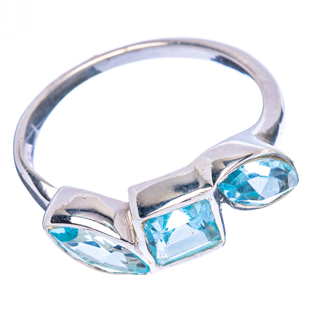 Blue Topaz Ring Size 6.75 (925 Sterling Silver) R2420