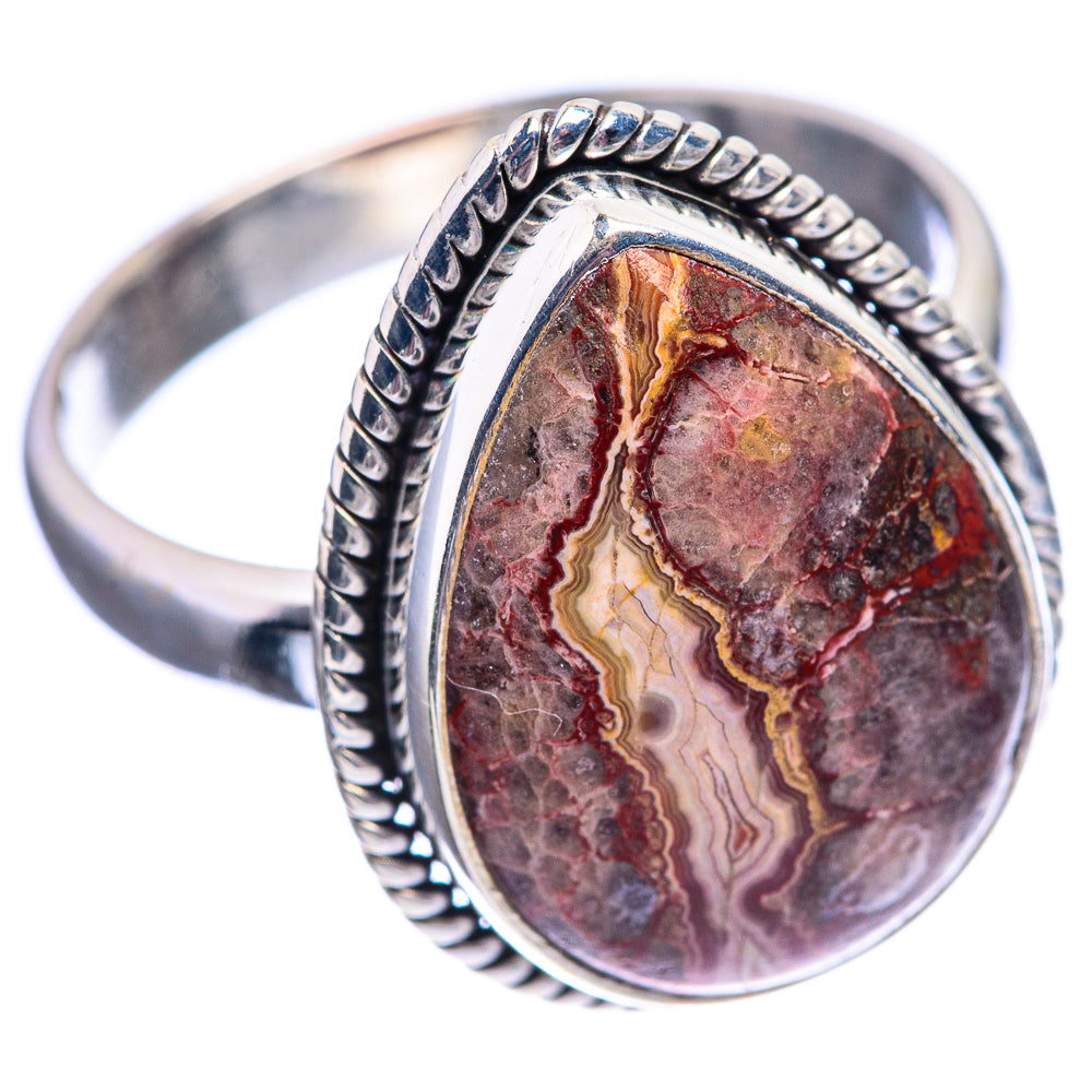 Crazy Lace Agate Ring Size 9 (925 Sterling Silver) R142102