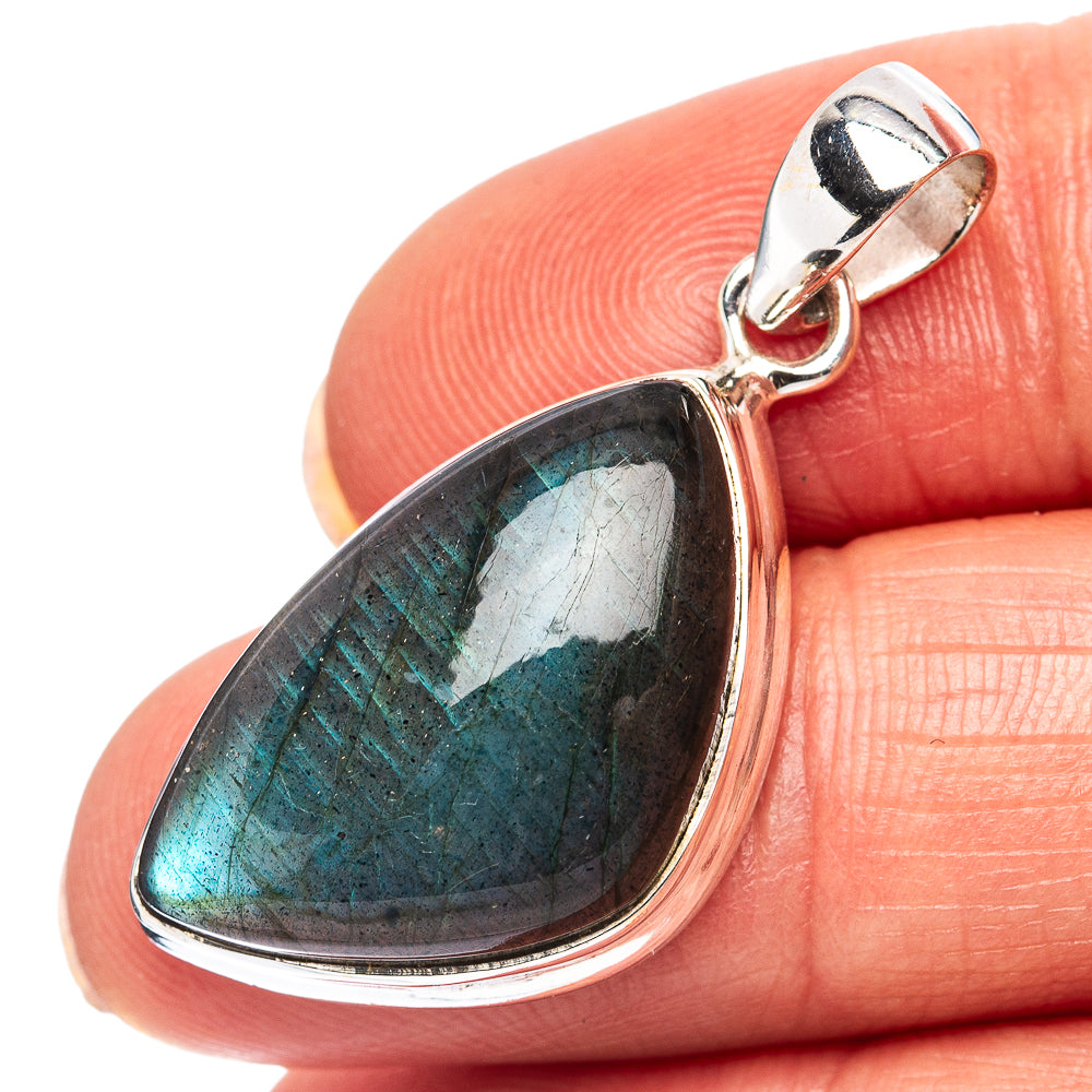 Labradorite Pendant 1 3/8" (.925 Sterling Silver)