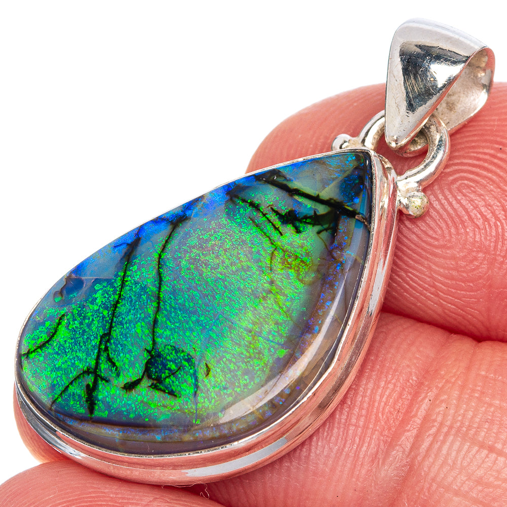 Rare Sterling Opal Pendant 1 3/8" (925 Sterling Silver) P40694